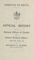 view [Report of the Medical Officer of Health for Erith].