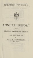 view [Report of the Medical Officer of Health for Erith].