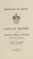 view [Report of the Medical Officer of Health for Erith].