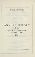 view [Report of the Medical Officer of Health for Finchley].