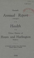 view [Report of the Medical Officer of Health for Hayes].