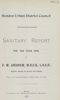 view [Report of the Medical Officer of Health for Hendon].