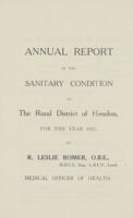 view [Report of the Medical Officer of Health for Hendon RDC].