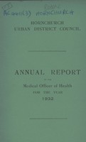 view [Report of the Medical Officer of Health for Hornchurch].