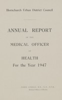 view [Report of the Medical Officer of Health for Hornchurch].