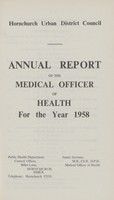 view [Report of the Medical Officer of Health for Hornchurch].