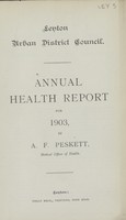 view [Report of the Medical Officer of Health for Leyton].