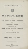 view [Report of the Medical Officer of Health for Leyton].