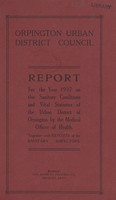 view [Report of the Medical Officer of Health for Orpington].