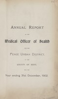 view [Report of the Medical Officer of Health for Penge].