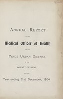 view [Report of the Medical Officer of Health for Penge].