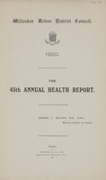 view [Report of the Medical Officer of Health for Willesden].