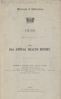 view [Report of the Medical Officer of Health for Willesden].