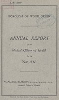 view [Report of the Medical Officer of Health for Wood Green].