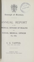 view [Report of the Medical Officer of Health for Bromley].