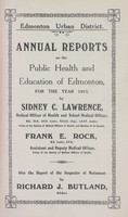 view [Report of the Medical Officer of Health for Edmonton].