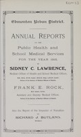 view [Report of the Medical Officer of Health for Edmonton].