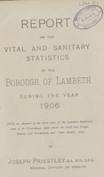 view [Report of the Medical Officer of Health for Lambeth].