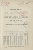 view [Report of the Medical Officer of Health for Shoreditch].