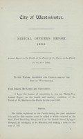 view [Report of the Medical Officer of Health for St. Martin-in-the-Fields].