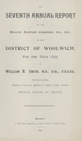 view [Report of the Medical Officer of Health for Woolwich].