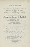 view [Report of the Medical Officer of Health for Woolwich].