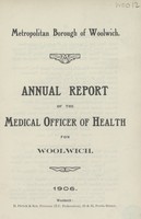 view [Report of the Medical Officer of Health for Woolwich].