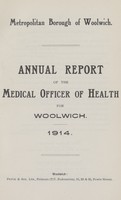 view [Report of the Medical Officer of Health for Woolwich].