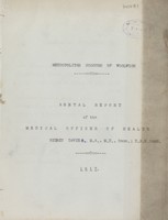 view [Report of the Medical Officer of Health for Woolwich].