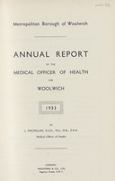 view [Report of the Medical Officer of Health for Woolwich].