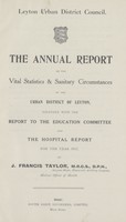 view [Report of the Medical Officer of Health for Leyton].