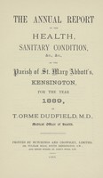 view [Report of the Medical Officer of Health for Kensington].