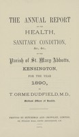 view [Report of the Medical Officer of Health for Kensington].