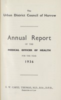 view [Report of the Medical Officer of Health for Harrow].