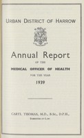 view [Report of the Medical Officer of Health for Harrow].