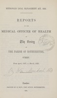 view [Report of the Medical Officer of Health for Rotherhithe].