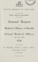 view [Report of the Medical Officer of Health for East Ham].