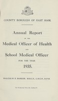 view [Report of the Medical Officer of Health for East Ham].