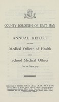 view [Report of the Medical Officer of Health for East Ham].