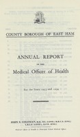 view [Report of the Medical Officer of Health for East Ham].