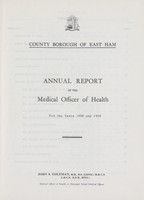 view [Report of the Medical Officer of Health for East Ham].