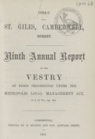 view [Report of the Medical Officer of Health for Camberwell, St. Giles].