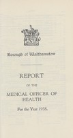 view [Report of the Medical Officer of Health for Walthamstow].