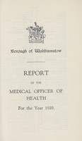 view [Report of the Medical Officer of Health for Walthamstow].