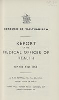 view [Report of the Medical Officer of Health for Walthamstow].