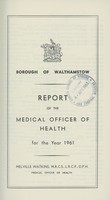 view [Report of the Medical Officer of Health for Walthamstow].