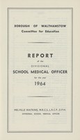 view [Report of the Medical Officer of Health for Walthamstow].