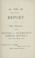 view [Report of the Medical Officer of Health for Heston and Isleworth].