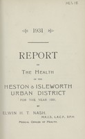 view [Report of the Medical Officer of Health for Heston and Isleworth].