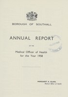 view [Report of the Medical Officer of Health for Southall].